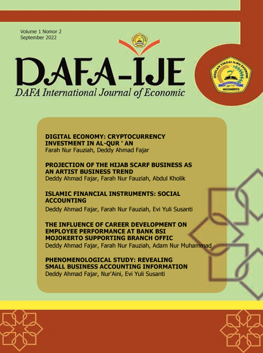 					View Vol. 1 No. 2 (2022): Dafa International Journal of Economic (International Journal) ISSN : 1808-1714
				