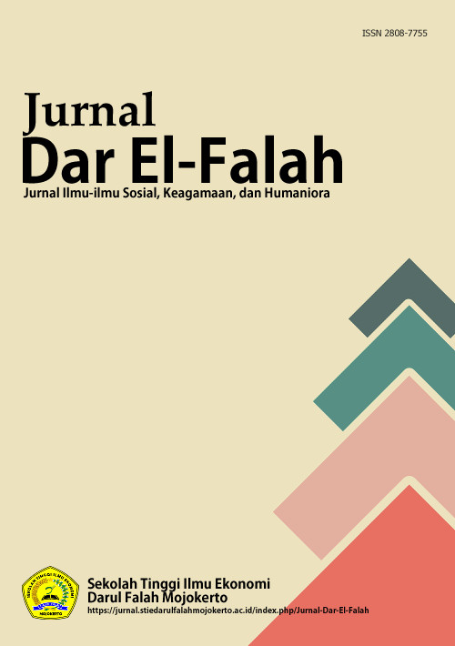					Lihat Vol 2 No 1 (2022): Jurnal Dar El-Falah (Jurnal Ilmu-ilmu Sosial, Keagamaan, dan Humaniora) ISSN: 2809-6398
				